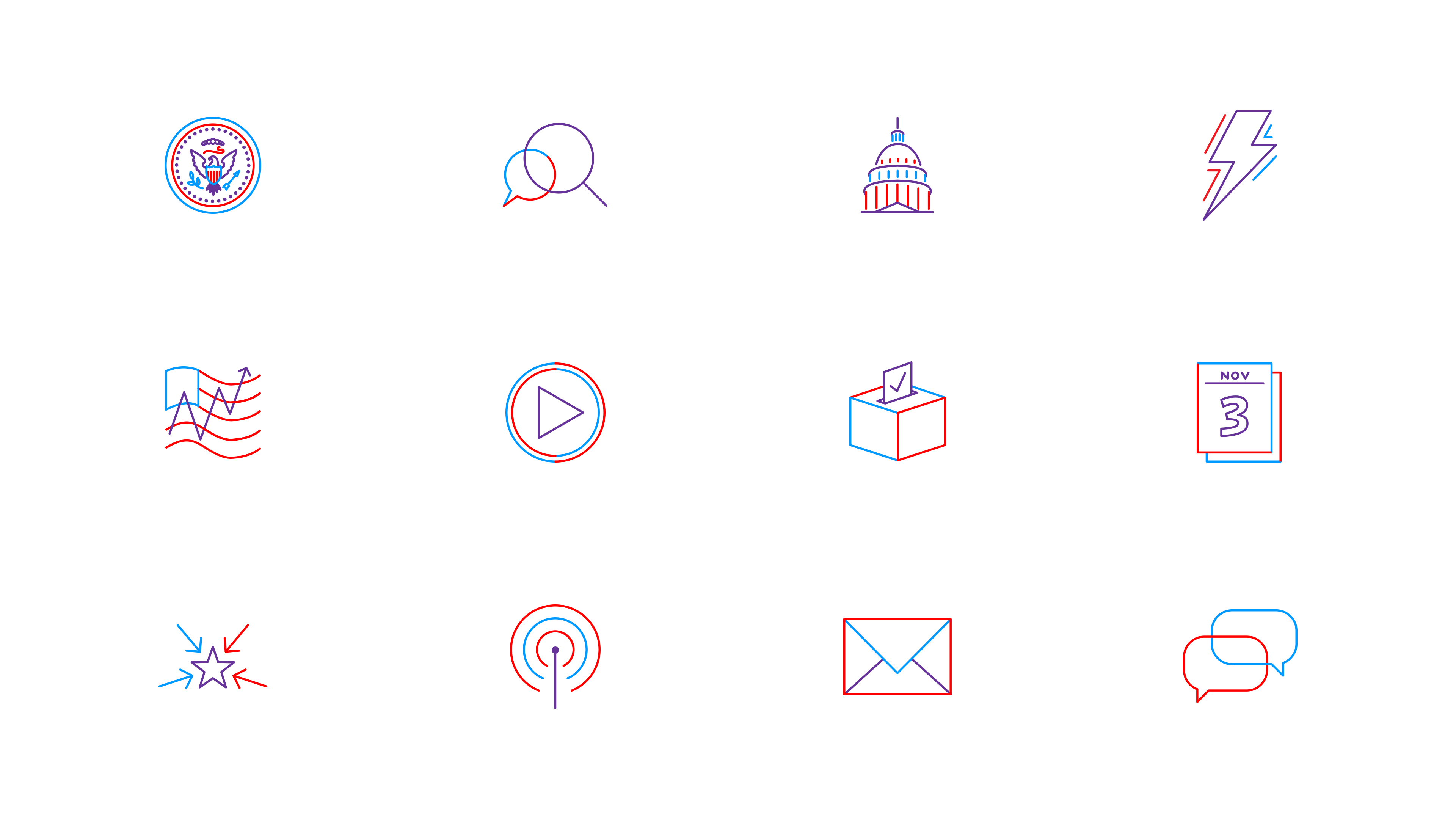 Various icons for Election coverage